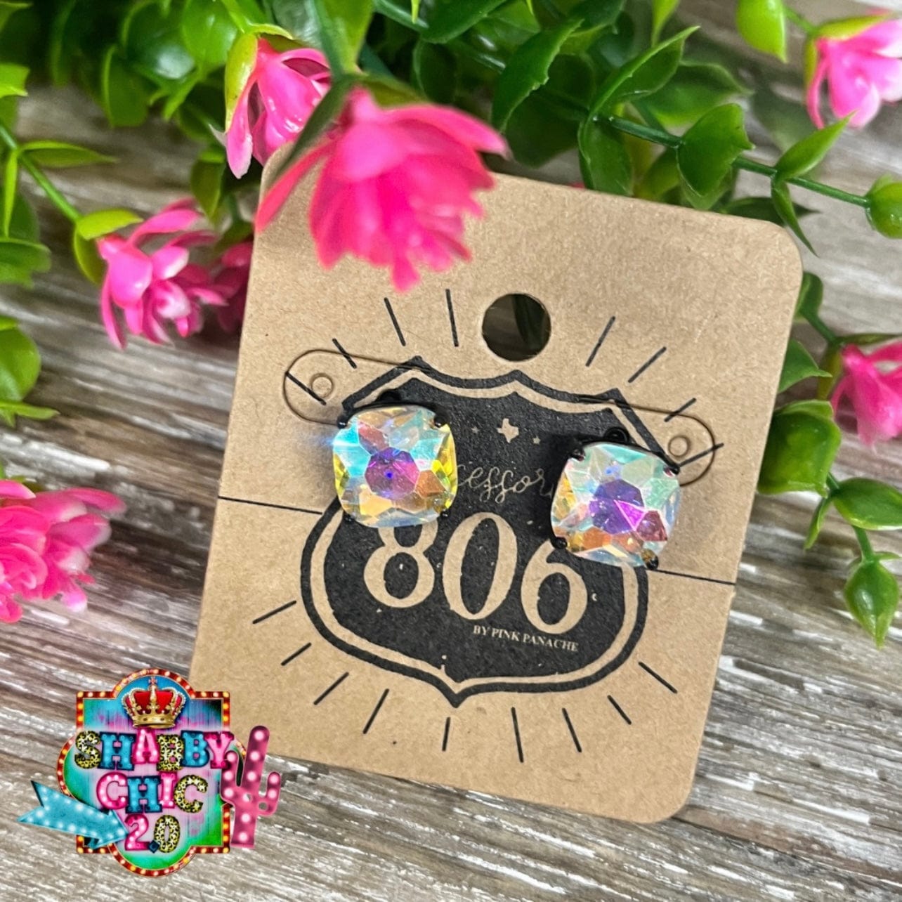 806 Clear Stud Earrings - Gold – Shabby Chic Boutique and Tanning