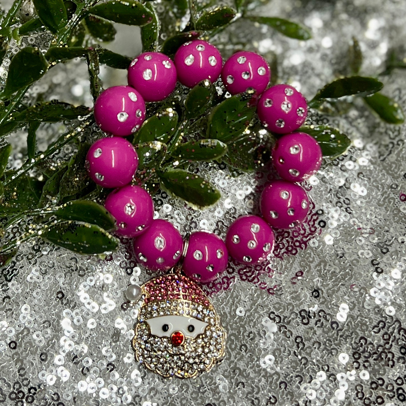 Hot Pink Santa Bracelet