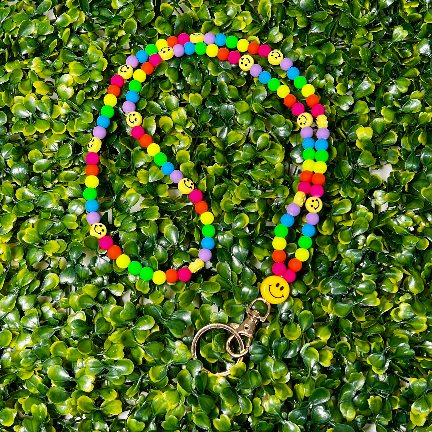 Colorful Happy Beaded Lanyards