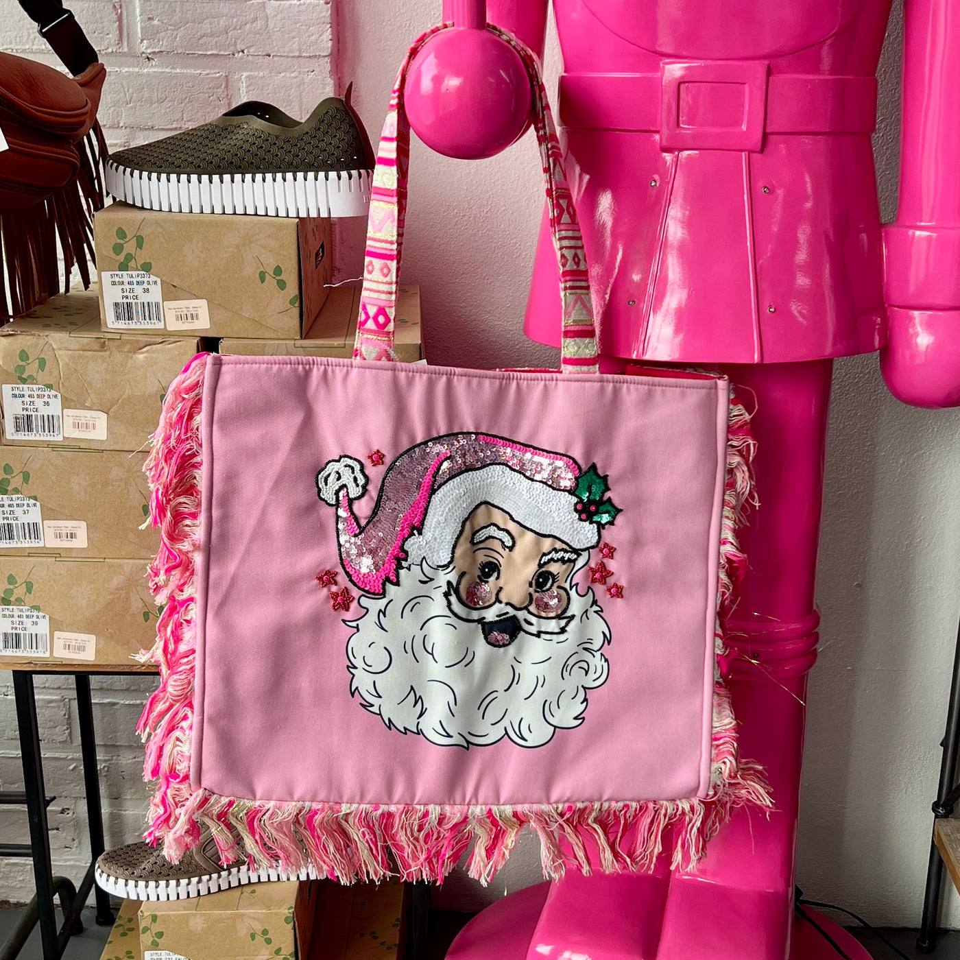 Pink Santa Tote