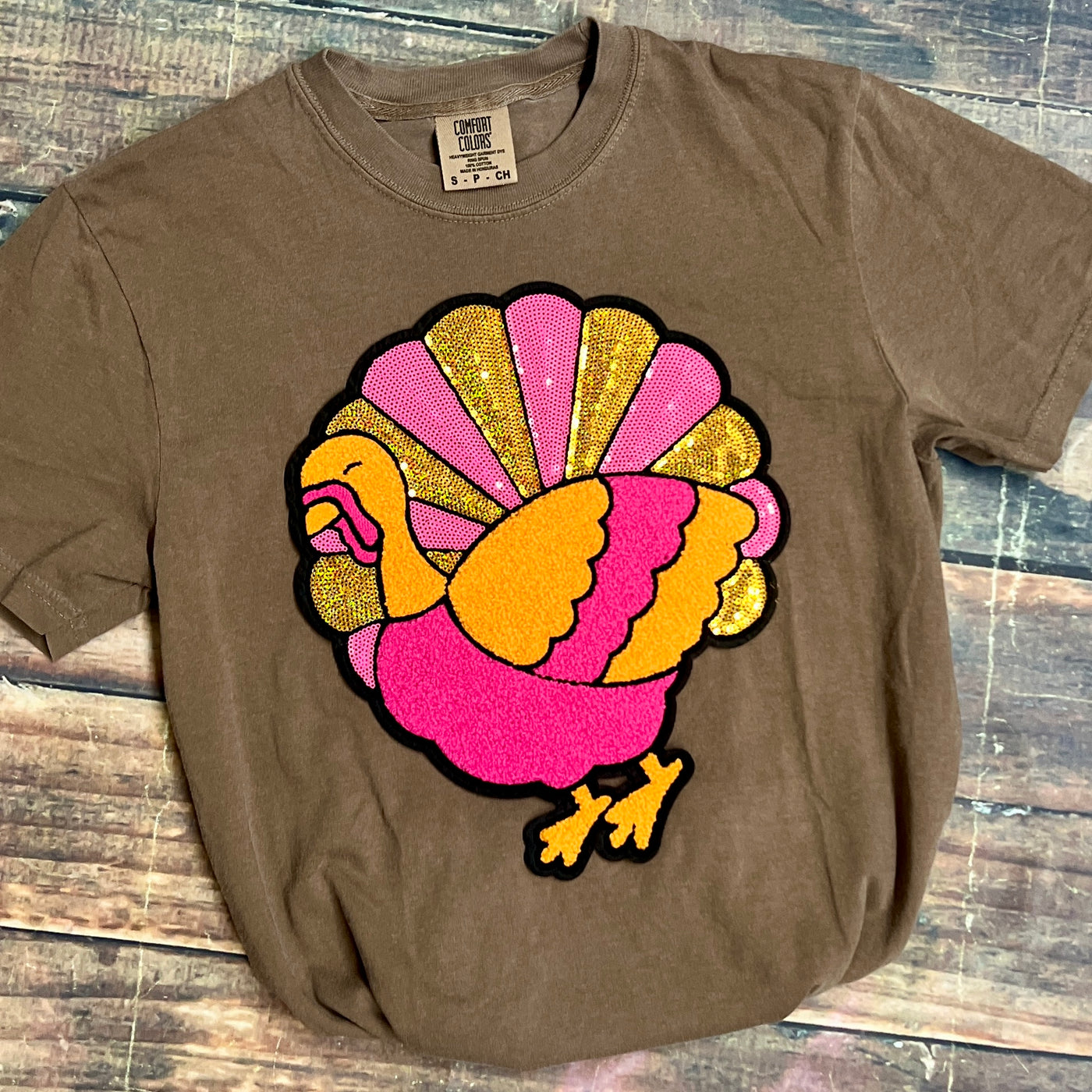 Sequin Turkey Patch Tee