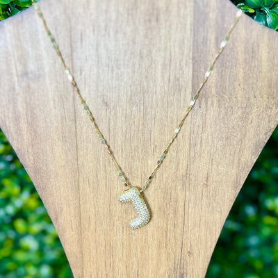 Gold Sparkle Initial Necklaces with Sparkle Chain