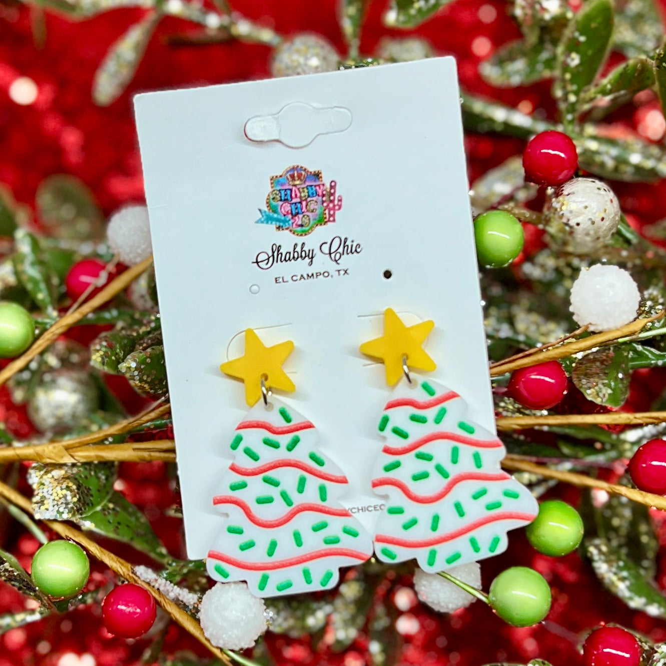 Christmas Tree Cake Earrings