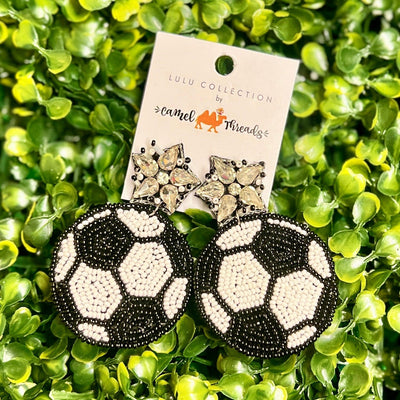Beaded Soccer Earrings Shabby Chic Boutique and Tanning Salon