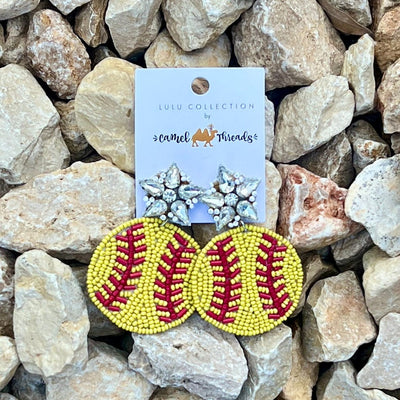 Beaded Softball Earrings Shabby Chic Boutique and Tanning Salon