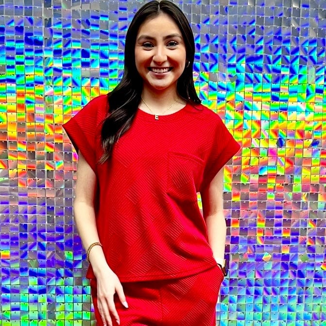 Comfy Textured Top - Red Shabby Chic Boutique and Tanning Salon