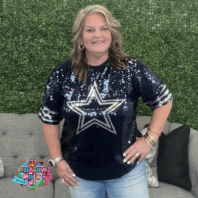 Cowboy Fans Sequin Dress/Top Shabby Chic Boutique and Tanning Salon