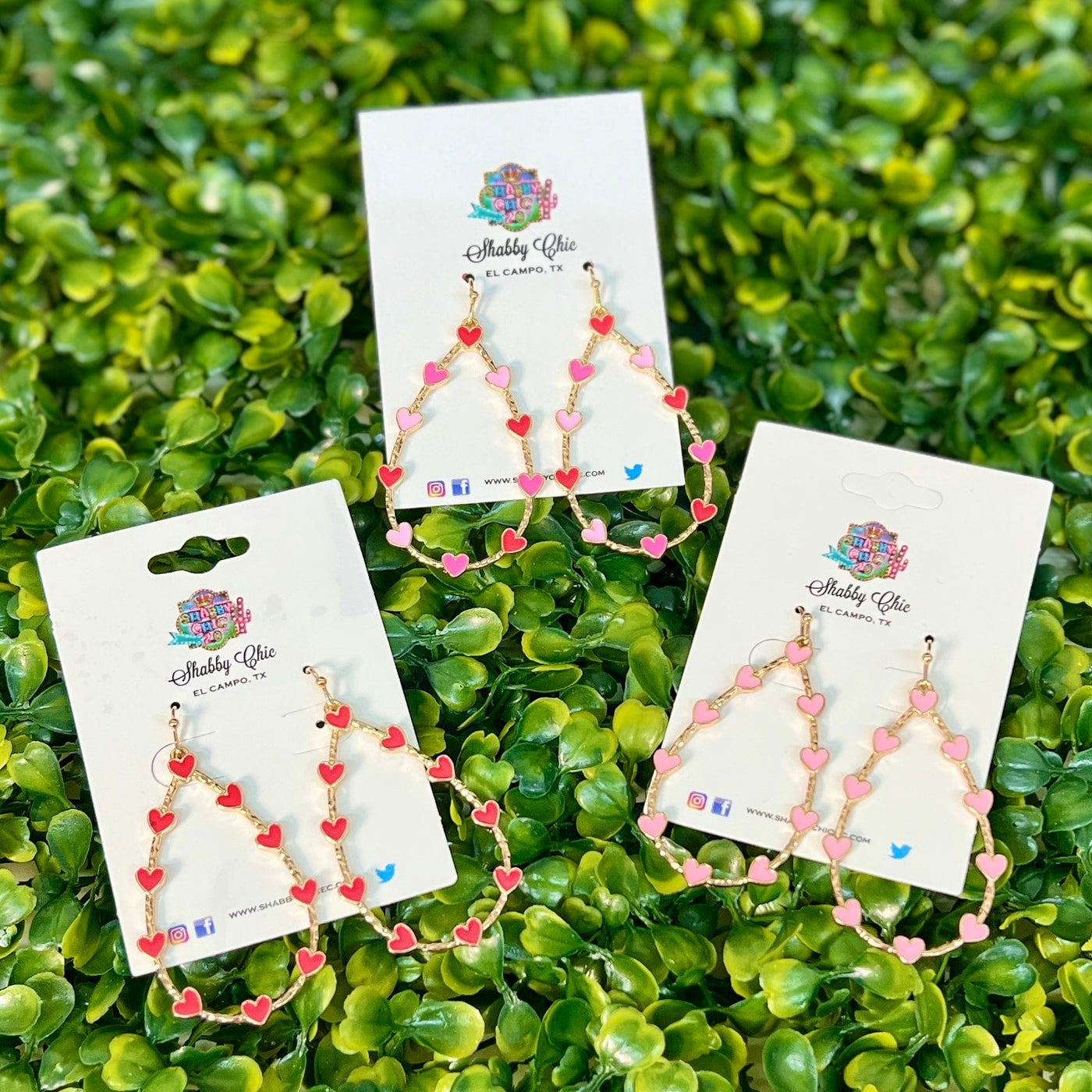 Dangle Heart Earrings Shabby Chic Boutique and Tanning Salon