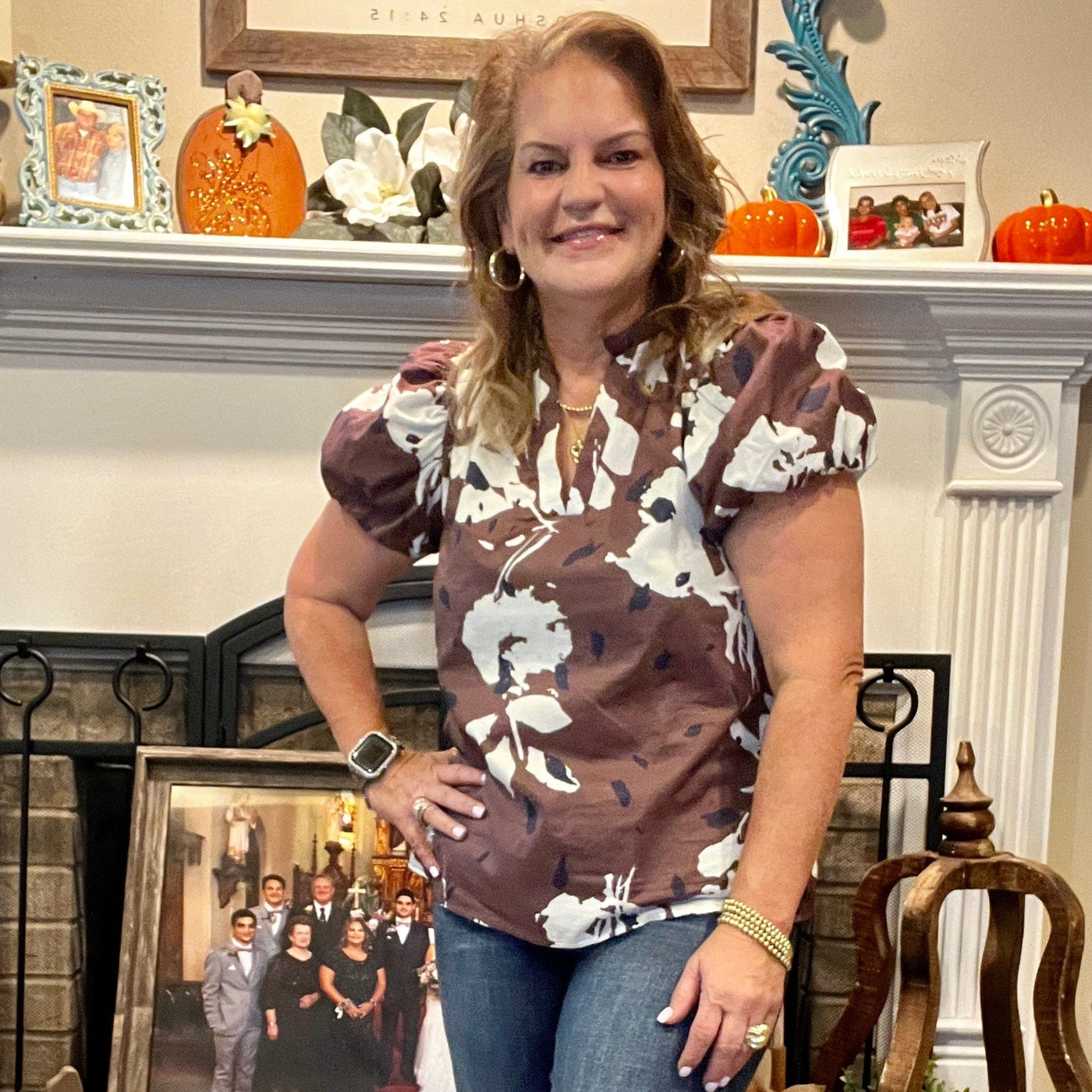 Fall For Flowers Top Shabby Chic Boutique and Tanning Salon