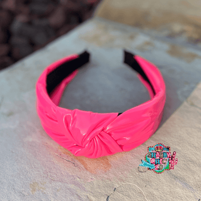 Faux Leather Headbands Shabby Chic Boutique and Tanning Salon Hot Pink