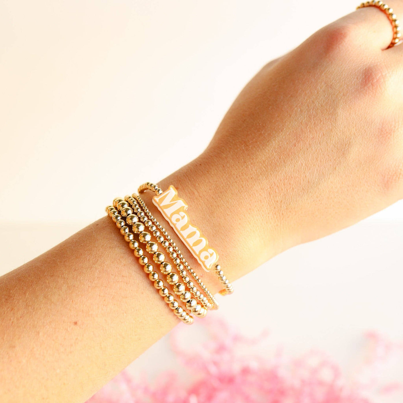 Mama BB Bead Bracelet: Standard 6.75 inch