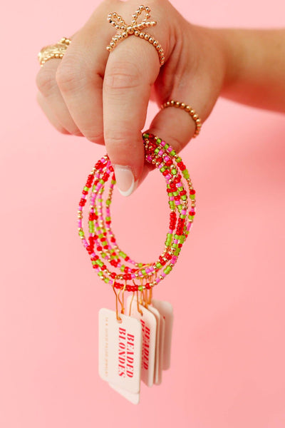 Holiday Spirit Sprinkle Bracelet: Standard 6.75 inch Beaded Blondes