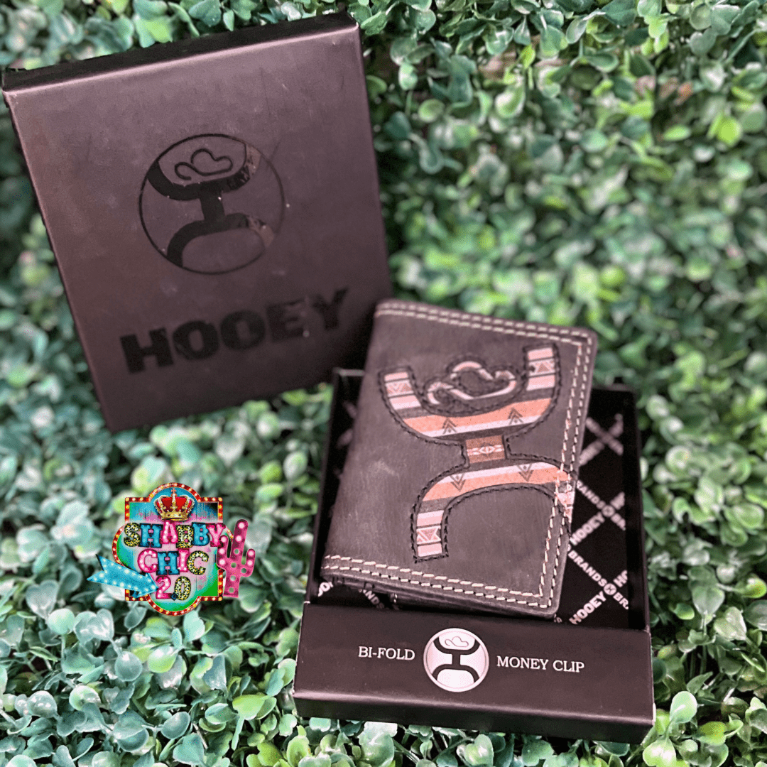 HOOEY  "HOOEY ORIGINAL " BIFOLD MONEY CLIP BLACK W/LAKOTA PRINT Shabby Chic Boutique and Tanning Salon