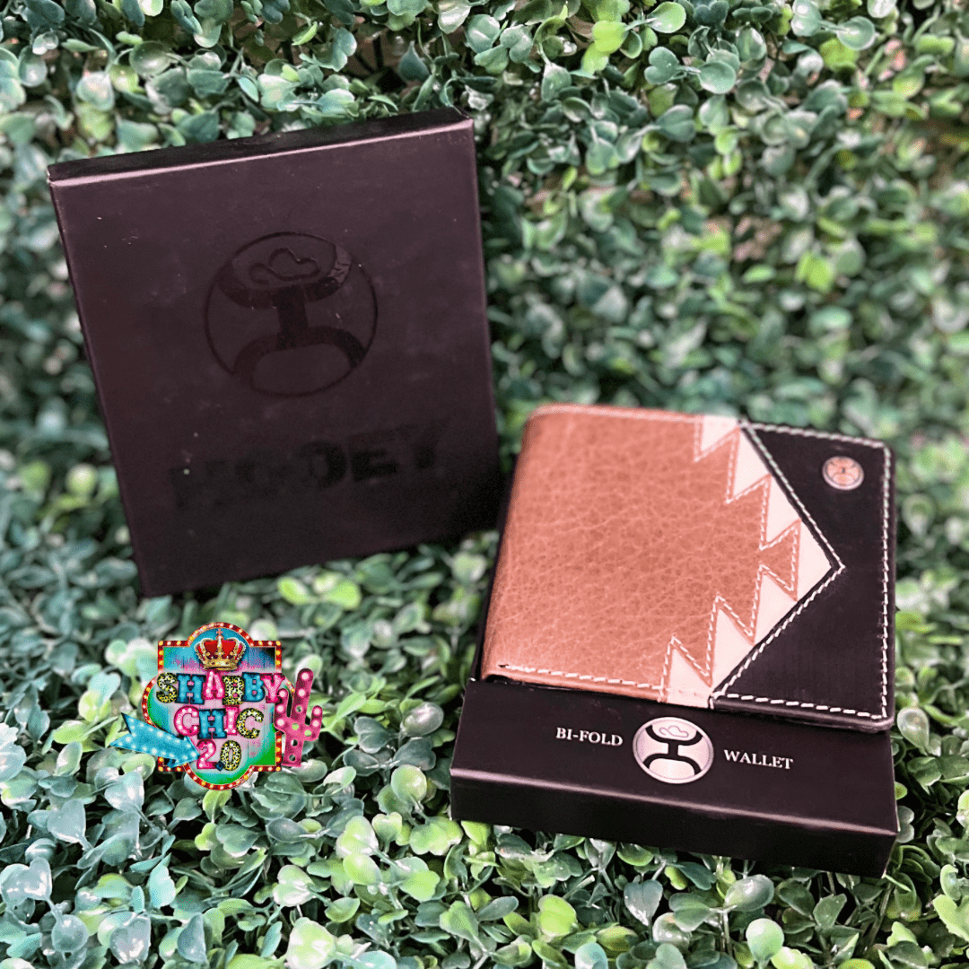 HOOEY  "TONKAWA" BIFOLD HOOEY WALLET BROWN/BLACK W/IVORY AZTEC Shabby Chic Boutique and Tanning Salon