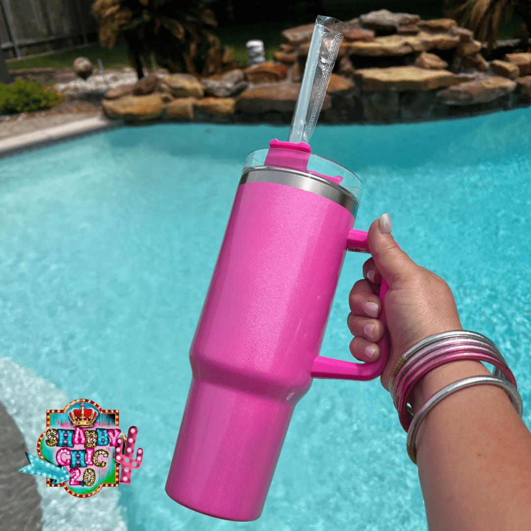 HOT PINK IRIDESCENT 40 OZ TUMBLER