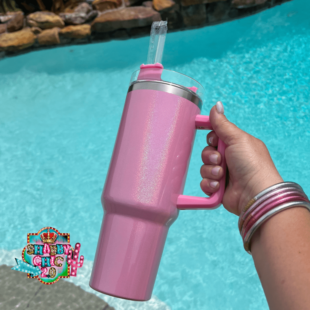 HOT PINK IRIDESCENT 40 OZ TUMBLER