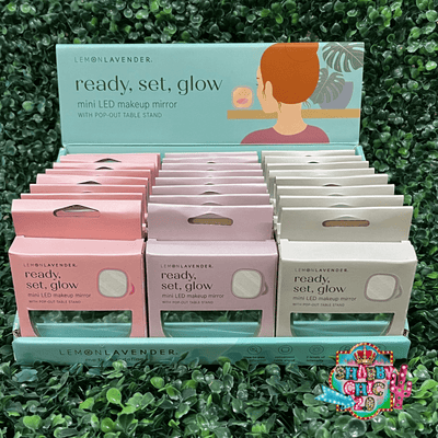 Lemon Lavender Ready, Set, Glow Mini LED Mirror Shabby Chic Boutique and Tanning Salon