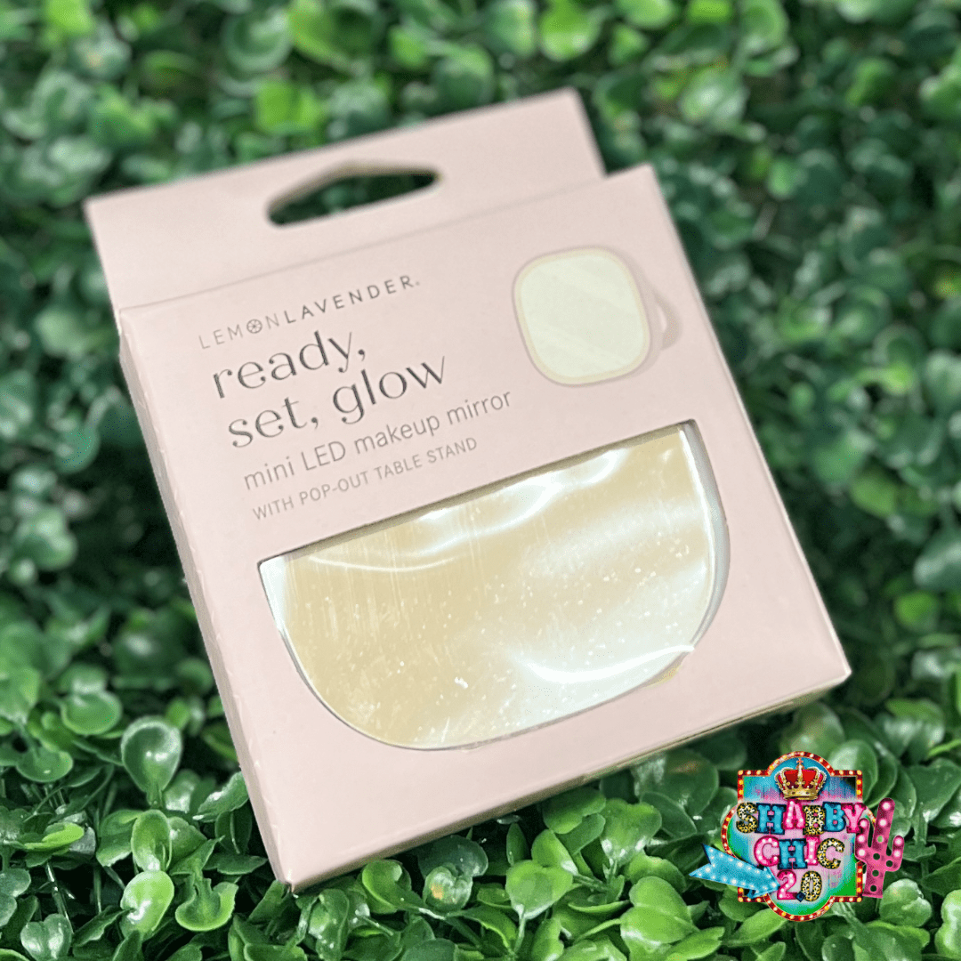 Lemon Lavender Ready, Set, Glow Mini LED Mirror Shabby Chic Boutique and Tanning Salon Lavendar