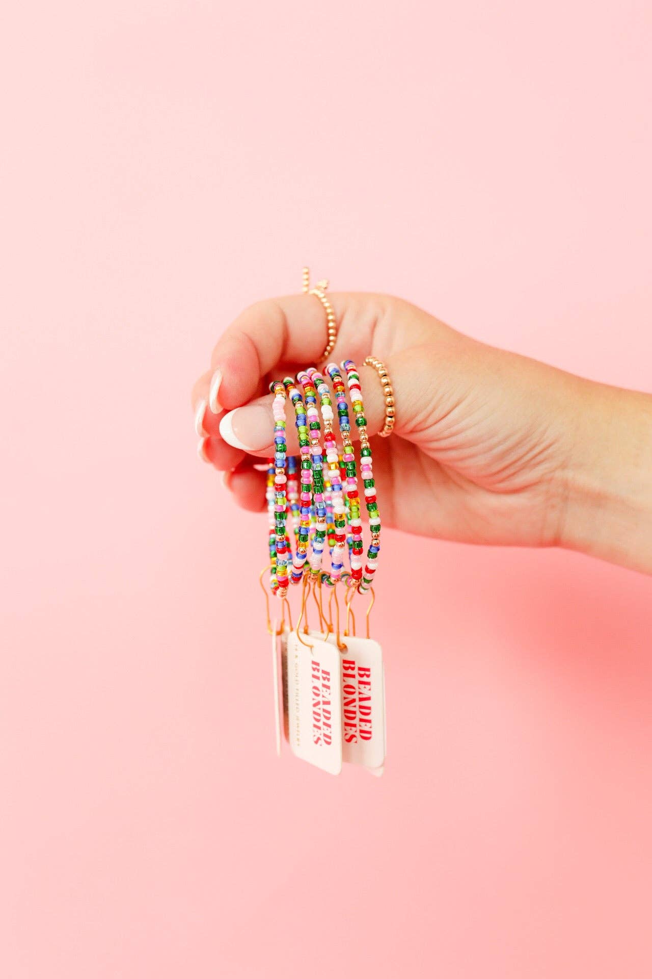 Let It Snow Sprinkle Bracelet: Extended 7.25 inch Beaded Blondes