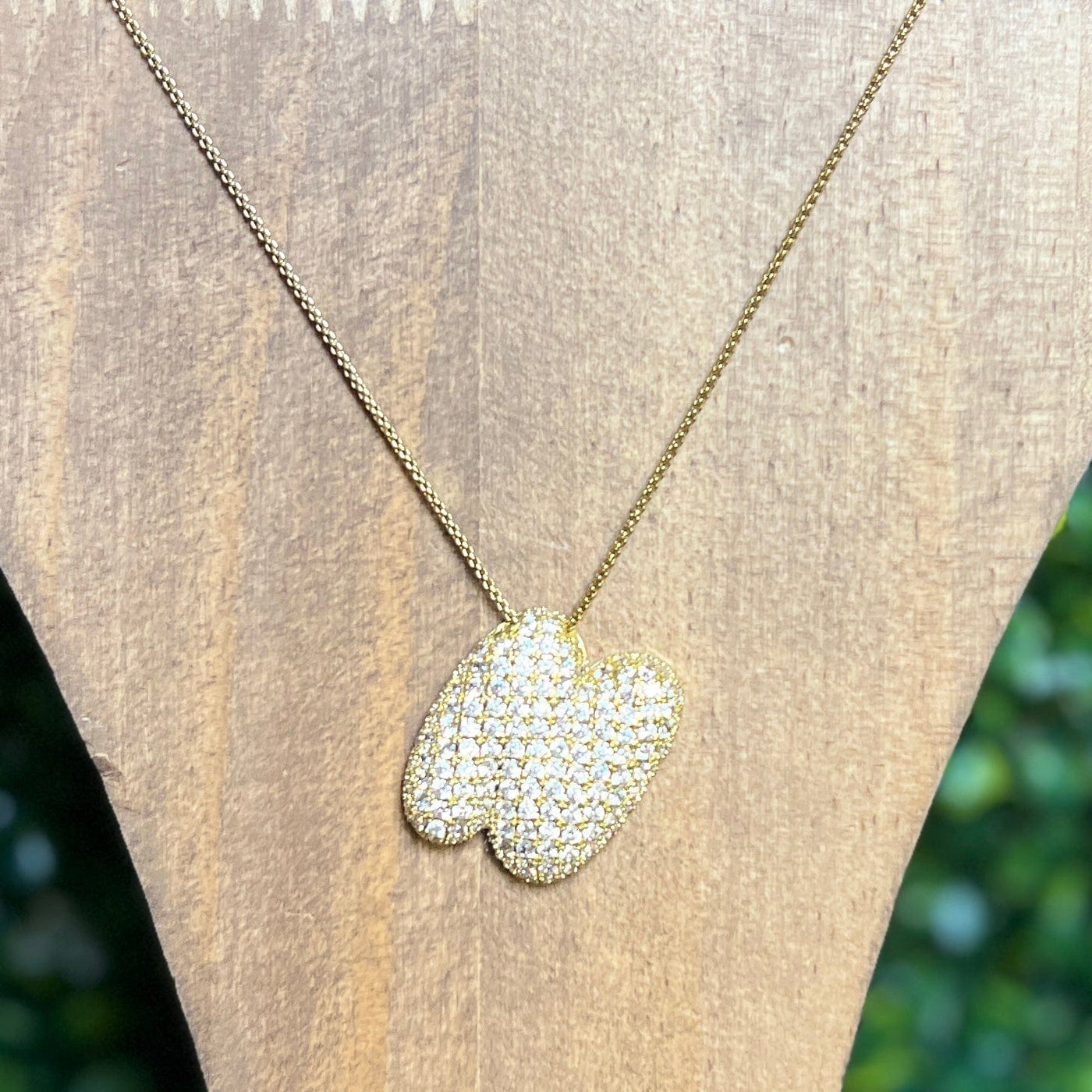 Luxe Gold Initial Necklaces with Rhinestones Shabby Chic Boutique and Tanning Salon N