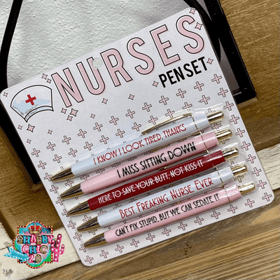 Nurse's Pen Set Shabby Chic Boutique and Tanning Salon