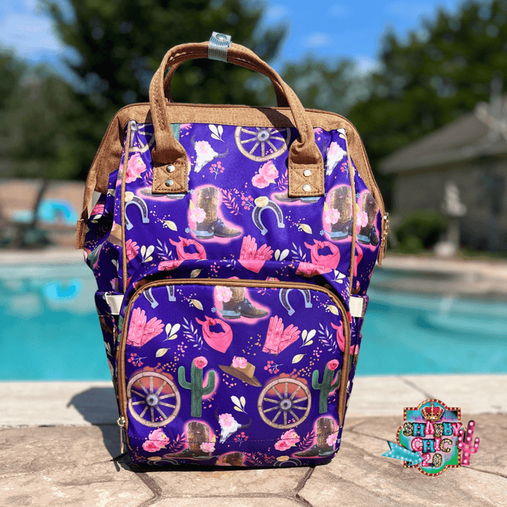 Purple backpack diaper bag 2025