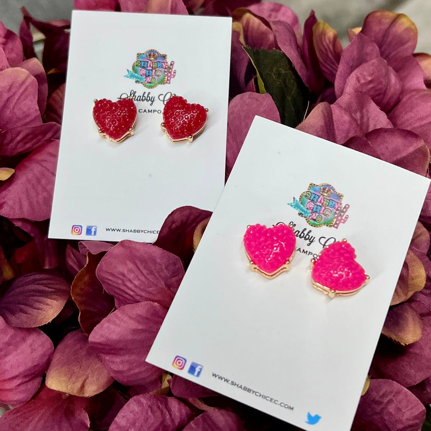 Stud Heart Earrings Shabby Chic Boutique and Tanning Salon