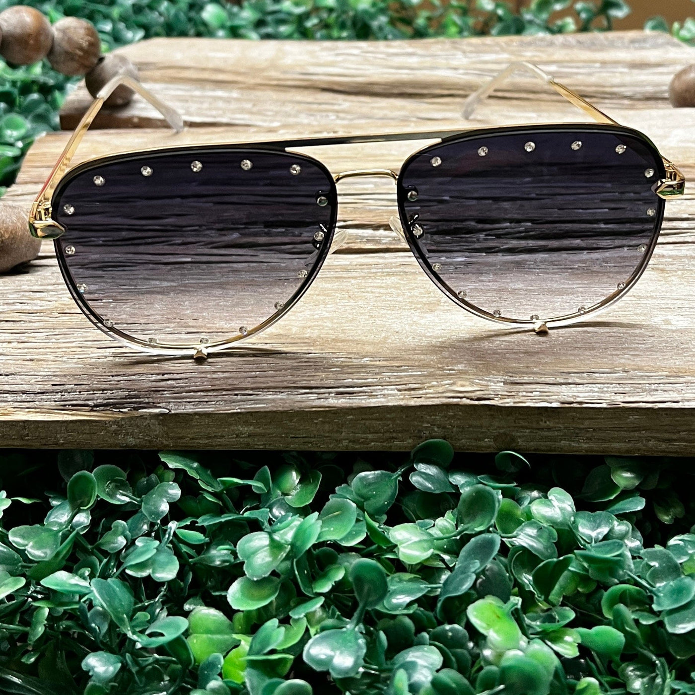 Studded Aviator Sunglasses Shabby Chic Boutique and Tanning Salon