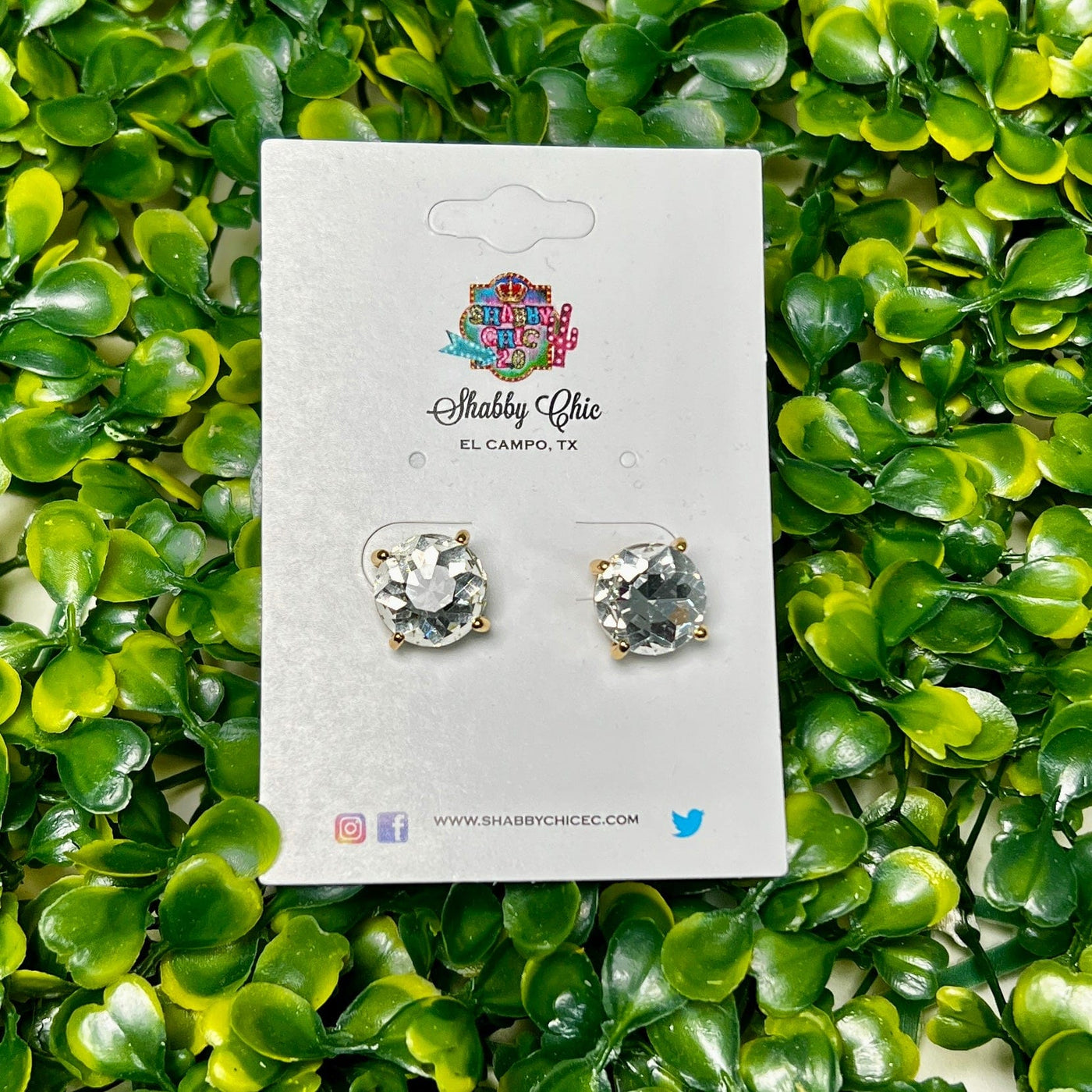 Talk of Town Earrings Shabby Chic Boutique and Tanning Salon Clear