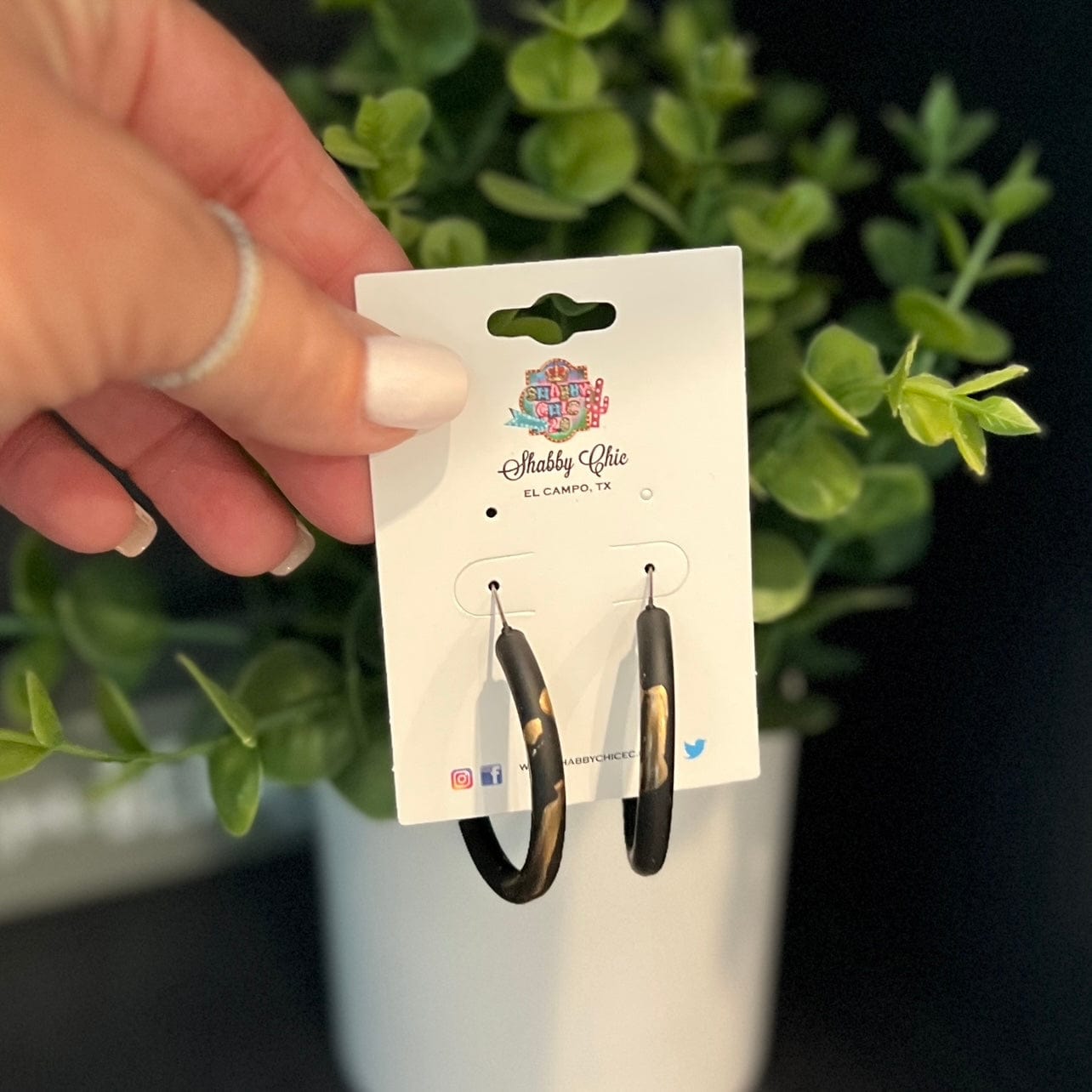 Touch of Gold Hoop Earrings - Black Shabby Chic Boutique and Tanning Salon
