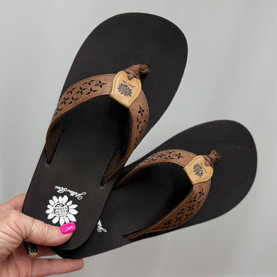 Yellowbox Benji Flip Flop - Dark Brown Shabby Chic Boutique and Tanning Salon