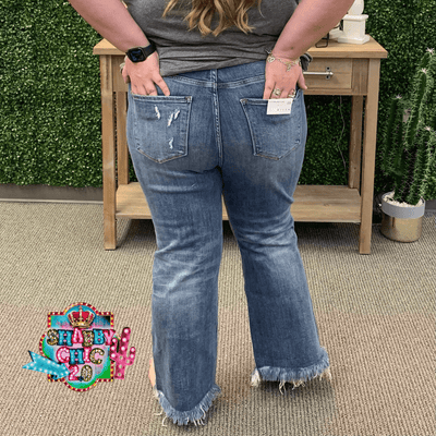 Crop Flared Jeans - Plus Size Shabby Chic Boutique and Tanning Salon