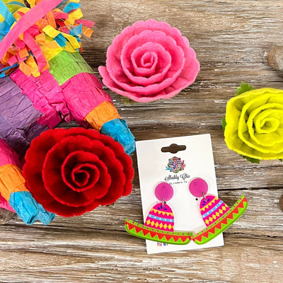 Fun Sombrero Earrings Shabby Chic Boutique and Tanning Salon