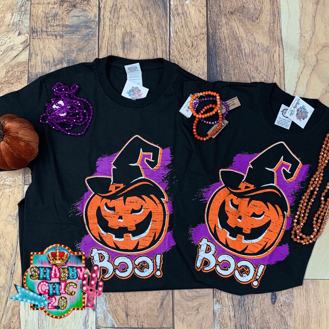 Jack-O-Lantern Boo Tee - Youth Shabby Chic Boutique and Tanning Salon