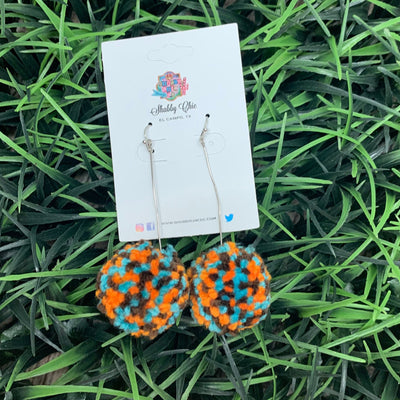 Turquoise Mix Puff Earrings - Small Shabby Chic Boutique and Tanning Salon